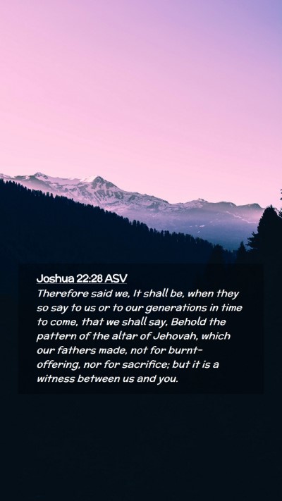 Picture 02 - Joshua 22:28 ASV Mobile Phone Wallpaper - Therefore said we, It shall be, when they so say - Mobile Bible Verse Wallpaper