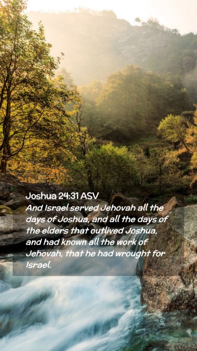 Picture 02 - Joshua 24:31 ASV Mobile Phone Wallpaper - And Israel served Jehovah all the days of Joshua, - Mobile Bible Verse Wallpaper