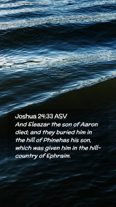 Picture 02 - Joshua 24:33 ASV Mobile Phone Wallpaper - And Eleazar the son of Aaron died; and they - Mobile Bible Verse Wallpaper