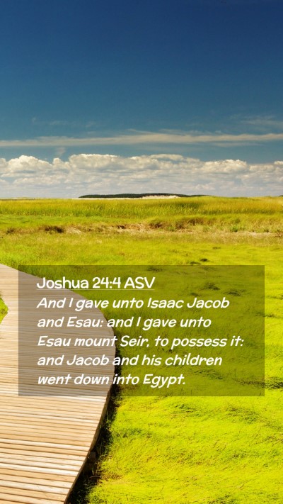 Picture 02 - Joshua 24:4 ASV Mobile Phone Wallpaper - And I gave unto Isaac Jacob and Esau: and I gave - Mobile Bible Verse Wallpaper