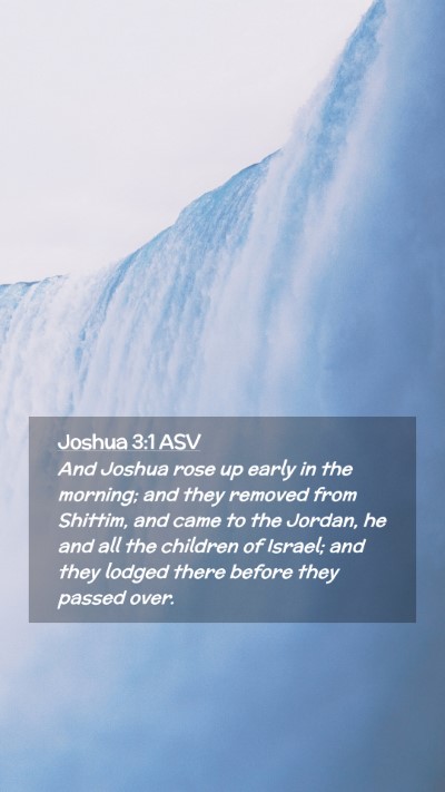 Picture 02 - Joshua 3:1 ASV Mobile Phone Wallpaper - And Joshua rose up early in the morning; and they - Mobile Bible Verse Wallpaper