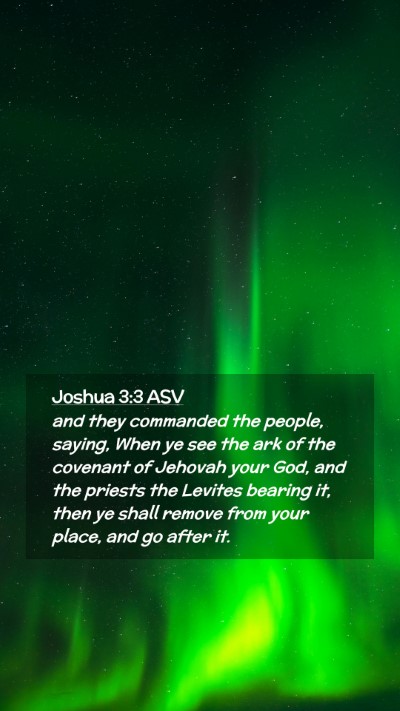 Picture 02 - Joshua 3:3 ASV Mobile Phone Wallpaper - and they commanded the people, saying, When ye - Mobile Bible Verse Wallpaper