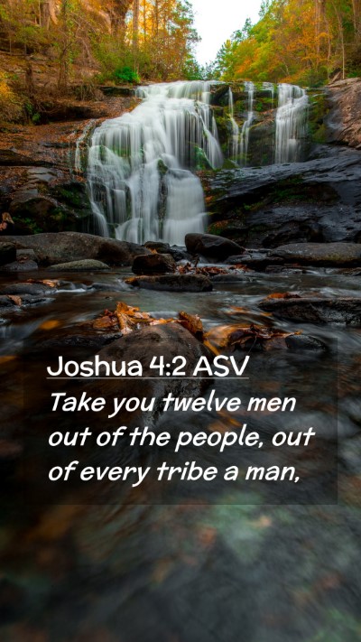 Picture 02 - Joshua 4:2 ASV Mobile Phone Wallpaper - Take you twelve men out of the people, out of - Mobile Bible Verse Wallpaper