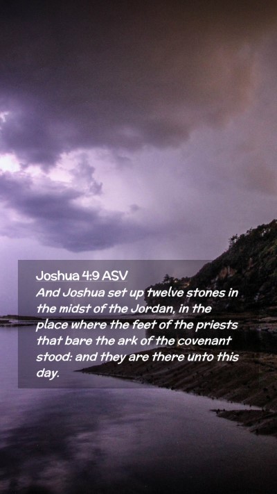 Picture 02 - Joshua 4:9 ASV Mobile Phone Wallpaper - And Joshua set up twelve stones in the midst of - Mobile Bible Verse Wallpaper