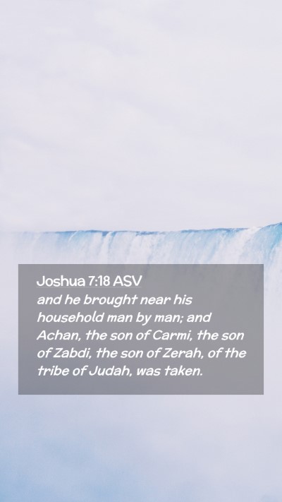Picture 02 - Joshua 7:18 ASV Mobile Phone Wallpaper - and he brought near his household man by man; and - Mobile Bible Verse Wallpaper