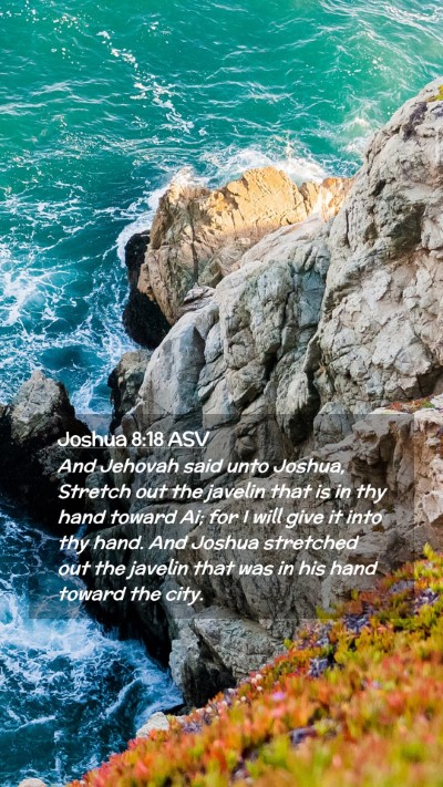 Picture 02 - Joshua 8:18 ASV Mobile Phone Wallpaper - And Jehovah said unto Joshua, Stretch out the - Mobile Bible Verse Wallpaper