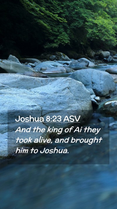 Picture 02 - Joshua 8:23 ASV Mobile Phone Wallpaper - And the king of Ai they took alive, and brought - Mobile Bible Verse Wallpaper
