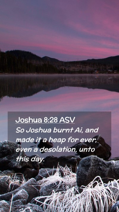 Picture 02 - Joshua 8:28 ASV Mobile Phone Wallpaper - So Joshua burnt Ai, and made it a heap for ever, - Mobile Bible Verse Wallpaper