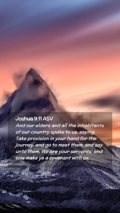 Picture 02 - Joshua 9:11 ASV Mobile Phone Wallpaper - And our elders and all the inhabitants of our - Mobile Bible Verse Wallpaper