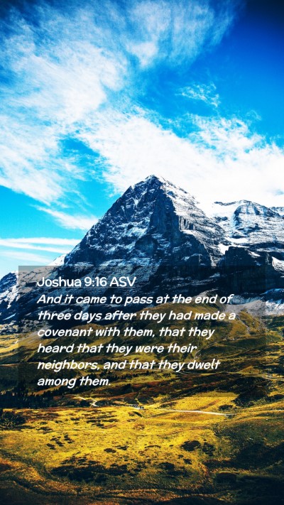 Picture 02 - Joshua 9:16 ASV Mobile Phone Wallpaper - And it came to pass at the end of three days - Mobile Bible Verse Wallpaper