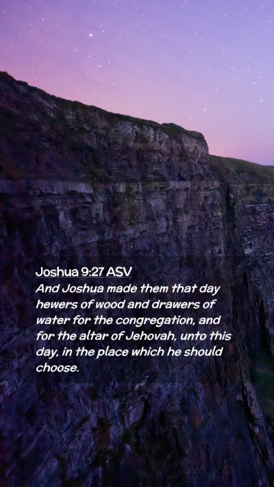 Picture 02 - Joshua 9:27 ASV Mobile Phone Wallpaper - And Joshua made them that day hewers of wood and - Mobile Bible Verse Wallpaper