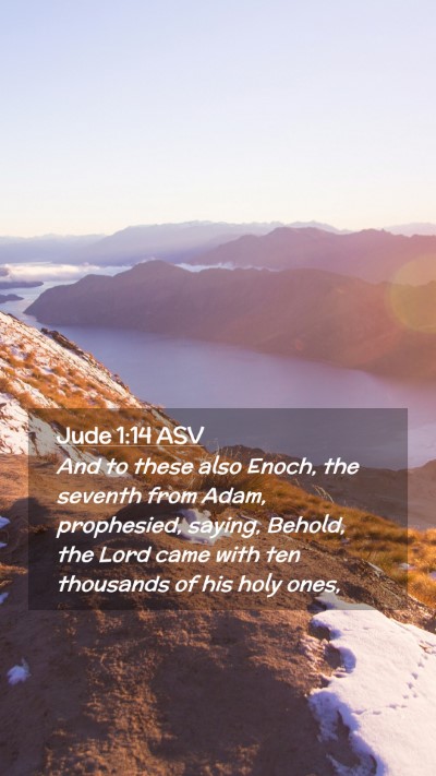 Picture 02 - Jude 1:14 ASV Mobile Phone Wallpaper - And to these also Enoch, the seventh from Adam, - Mobile Bible Verse Wallpaper