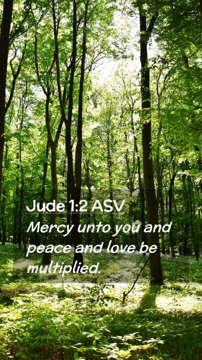 Picture 02 - Jude 1:2 ASV Mobile Phone Wallpaper - Mercy unto you and peace and love be - Mobile Bible Verse Wallpaper