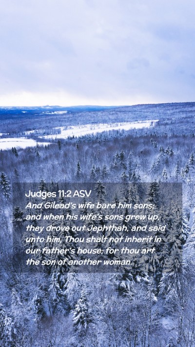 Picture 02 - Judges 11:2 ASV Mobile Phone Wallpaper - And Gilead's wife bare him sons; and when his - Mobile Bible Verse Wallpaper