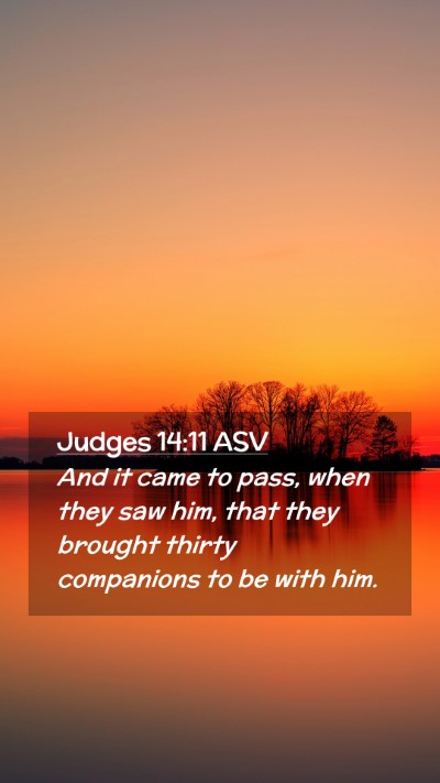 Picture 02 - Judges 14:11 ASV Mobile Phone Wallpaper - And it came to pass, when they saw him, that they - Mobile Bible Verse Wallpaper