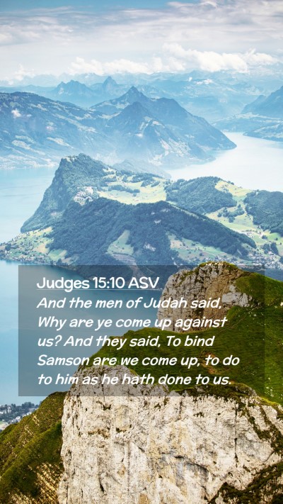 Picture 02 - Judges 15:10 ASV Mobile Phone Wallpaper - And the men of Judah said, Why are ye come up - Mobile Bible Verse Wallpaper