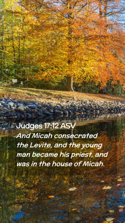 Picture 02 - Judges 17:12 ASV Mobile Phone Wallpaper - And Micah consecrated the Levite, and the young - Mobile Bible Verse Wallpaper