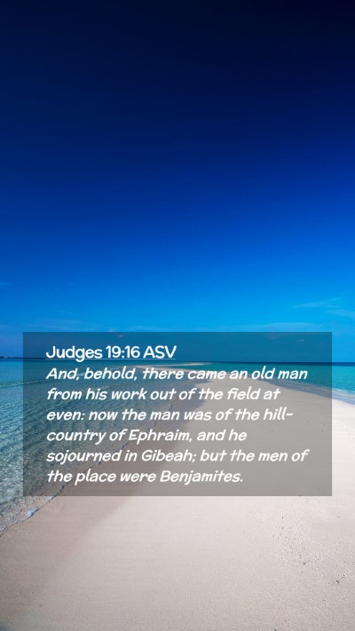 Picture 02 - Judges 19:16 ASV Mobile Phone Wallpaper - And, behold, there came an old man from his work - Mobile Bible Verse Wallpaper