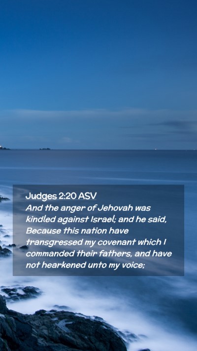 Picture 02 - Judges 2:20 ASV Mobile Phone Wallpaper - And the anger of Jehovah was kindled against - Mobile Bible Verse Wallpaper