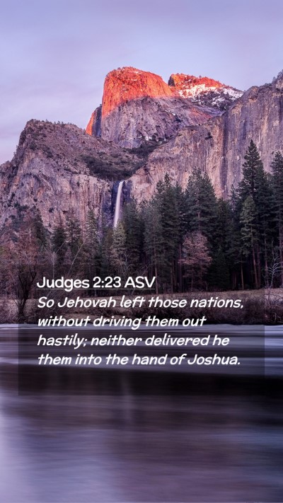 Picture 02 - Judges 2:23 ASV Mobile Phone Wallpaper - So Jehovah left those nations, without driving - Mobile Bible Verse Wallpaper