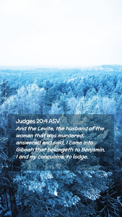 Picture 02 - Judges 20:4 ASV Mobile Phone Wallpaper - And the Levite, the husband of the woman that was - Mobile Bible Verse Wallpaper