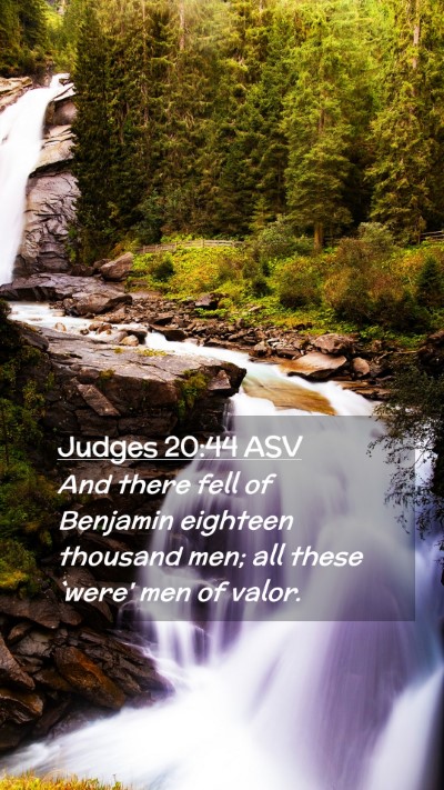 Picture 02 - Judges 20:44 ASV Mobile Phone Wallpaper - And there fell of Benjamin eighteen thousand men; - Mobile Bible Verse Wallpaper
