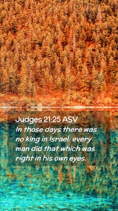 Picture 02 - Judges 21:25 ASV Mobile Phone Wallpaper - In those days there was no king in Israel: every - Mobile Bible Verse Wallpaper