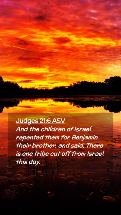 Picture 02 - Judges 21:6 ASV Mobile Phone Wallpaper - And the children of Israel repented them for - Mobile Bible Verse Wallpaper
