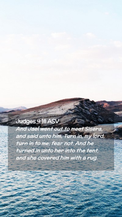 Picture 02 - Judges 4:18 ASV Mobile Phone Wallpaper - And Jael went out to meet Sisera, and said unto - Mobile Bible Verse Wallpaper