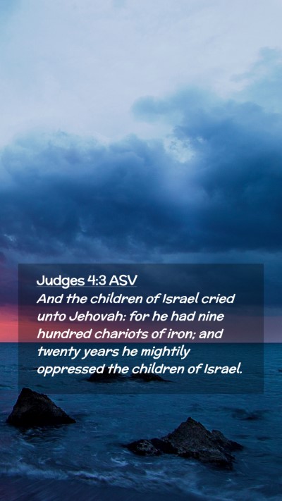 Picture 02 - Judges 4:3 ASV Mobile Phone Wallpaper - And the children of Israel cried unto Jehovah: - Mobile Bible Verse Wallpaper