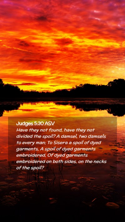 Picture 02 - Judges 5:30 ASV Mobile Phone Wallpaper - Have they not found, have they not divided the - Mobile Bible Verse Wallpaper
