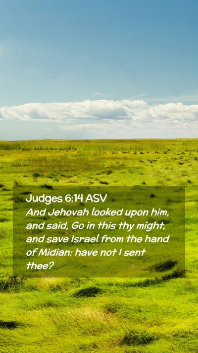 Picture 02 - Judges 6:14 ASV Mobile Phone Wallpaper - And Jehovah looked upon him, and said, Go in this - Mobile Bible Verse Wallpaper