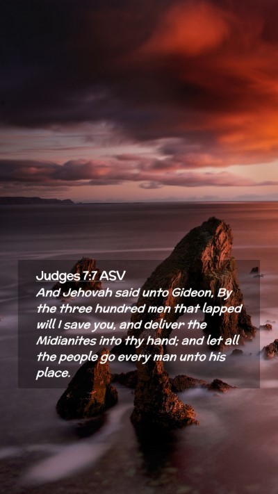 Picture 02 - Judges 7:7 ASV Mobile Phone Wallpaper - And Jehovah said unto Gideon, By the three - Mobile Bible Verse Wallpaper