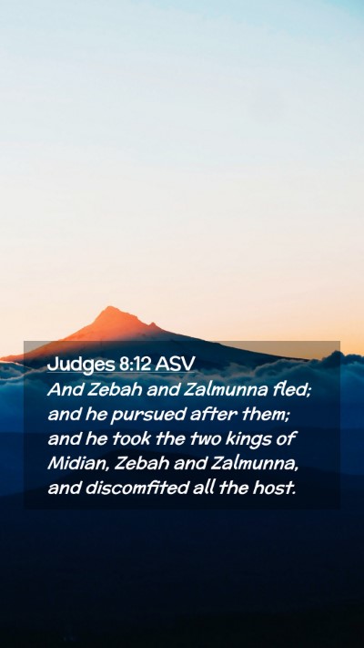 Picture 02 - Judges 8:12 ASV Mobile Phone Wallpaper - And Zebah and Zalmunna fled; and he pursued after - Mobile Bible Verse Wallpaper