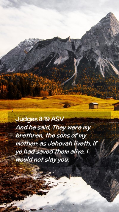 Picture 02 - Judges 8:19 ASV Mobile Phone Wallpaper - And he said, They were my brethren, the sons of - Mobile Bible Verse Wallpaper