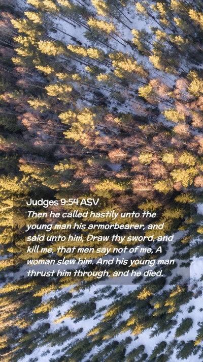 Picture 02 - Judges 9:54 ASV Mobile Phone Wallpaper - Then he called hastily unto the young man his - Mobile Bible Verse Wallpaper