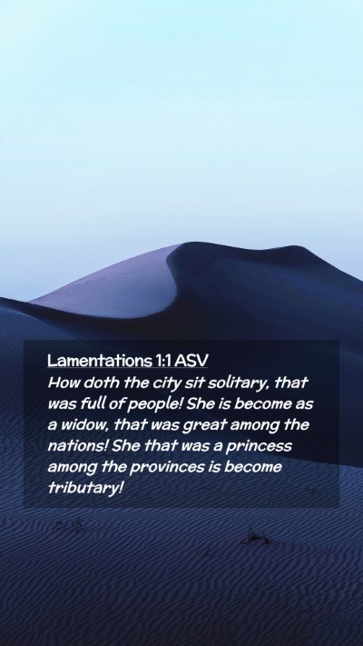 Picture 02 - Lamentations 1:1 ASV Mobile Phone Wallpaper - How doth the city sit solitary, that was full of - Mobile Bible Verse Wallpaper