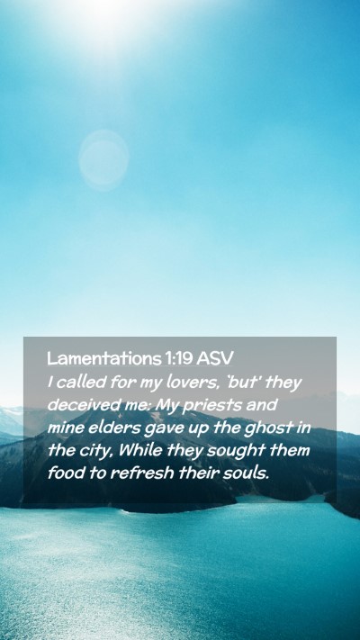 Picture 02 - Lamentations 1:19 ASV Mobile Phone Wallpaper - I called for my lovers, `but' they deceived me: - Mobile Bible Verse Wallpaper