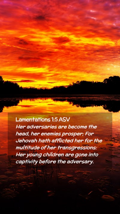 Picture 02 - Lamentations 1:5 ASV Mobile Phone Wallpaper - Her adversaries are become the head, her enemies - Mobile Bible Verse Wallpaper