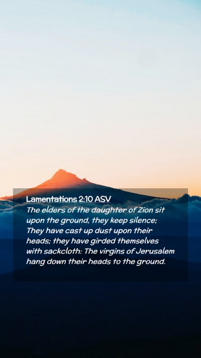 Picture 02 - Lamentations 2:10 ASV Mobile Phone Wallpaper - The elders of the daughter of Zion sit upon the - Mobile Bible Verse Wallpaper