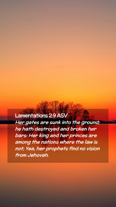 Picture 02 - Lamentations 2:9 ASV Mobile Phone Wallpaper - Her gates are sunk into the ground; he hath - Mobile Bible Verse Wallpaper