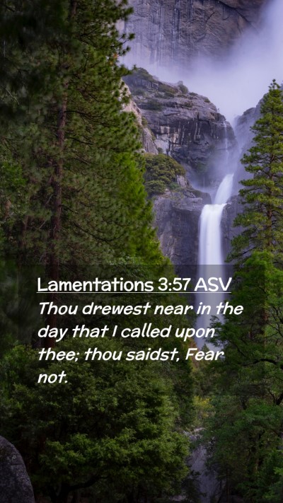 Picture 02 - Lamentations 3:57 ASV Mobile Phone Wallpaper - Thou drewest near in the day that I called upon - Mobile Bible Verse Wallpaper