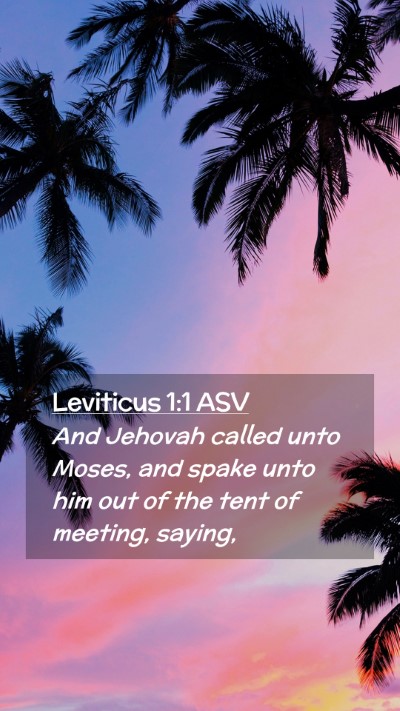 Picture 02 - Leviticus 1:1 ASV Mobile Phone Wallpaper - And Jehovah called unto Moses, and spake unto him - Mobile Bible Verse Wallpaper