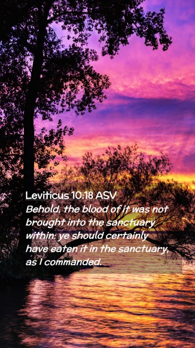 Picture 02 - Leviticus 10:18 ASV Mobile Phone Wallpaper - Behold, the blood of it was not brought into the - Mobile Bible Verse Wallpaper