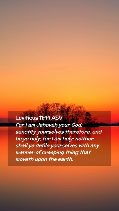 Picture 02 - Leviticus 11:44 ASV Mobile Phone Wallpaper - For I am Jehovah your God: sanctify yourselves - Mobile Bible Verse Wallpaper