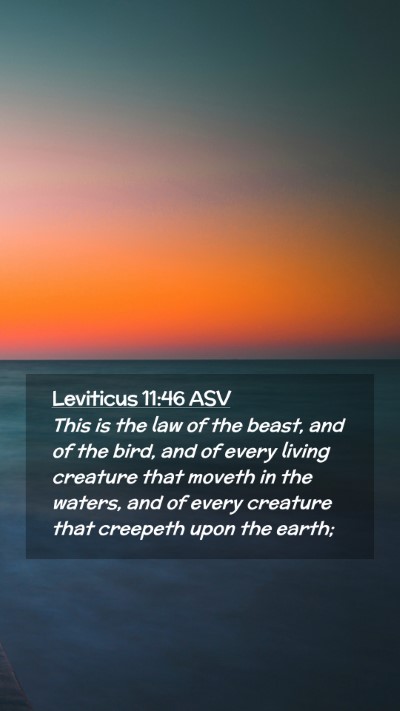 Picture 02 - Leviticus 11:46 ASV Mobile Phone Wallpaper - This is the law of the beast, and of the bird, - Mobile Bible Verse Wallpaper