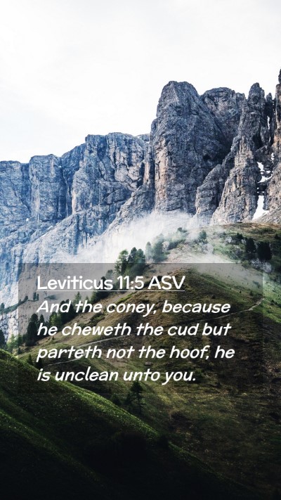 Picture 02 - Leviticus 11:5 ASV Mobile Phone Wallpaper - And the coney, because he cheweth the cud but - Mobile Bible Verse Wallpaper