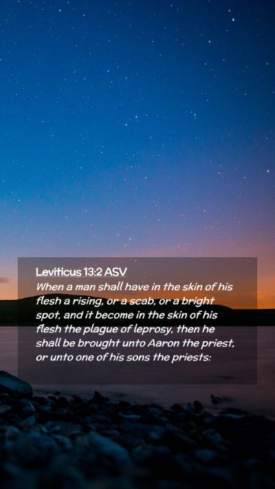 Picture 02 - Leviticus 13:2 ASV Mobile Phone Wallpaper - When a man shall have in the skin of his flesh a - Mobile Bible Verse Wallpaper