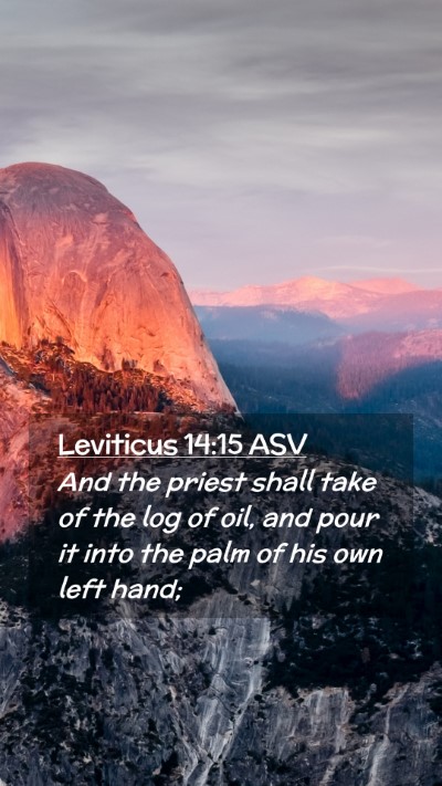 Picture 02 - Leviticus 14:15 ASV Mobile Phone Wallpaper - And the priest shall take of the log of oil, and - Mobile Bible Verse Wallpaper