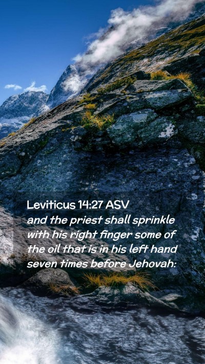 Picture 02 - Leviticus 14:27 ASV Mobile Phone Wallpaper - and the priest shall sprinkle with his right - Mobile Bible Verse Wallpaper